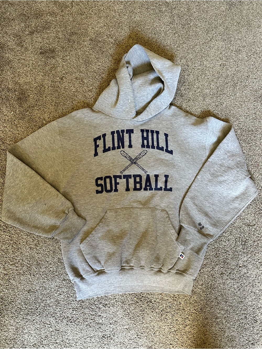 Vintage Athletic Softball Grey Hoodie